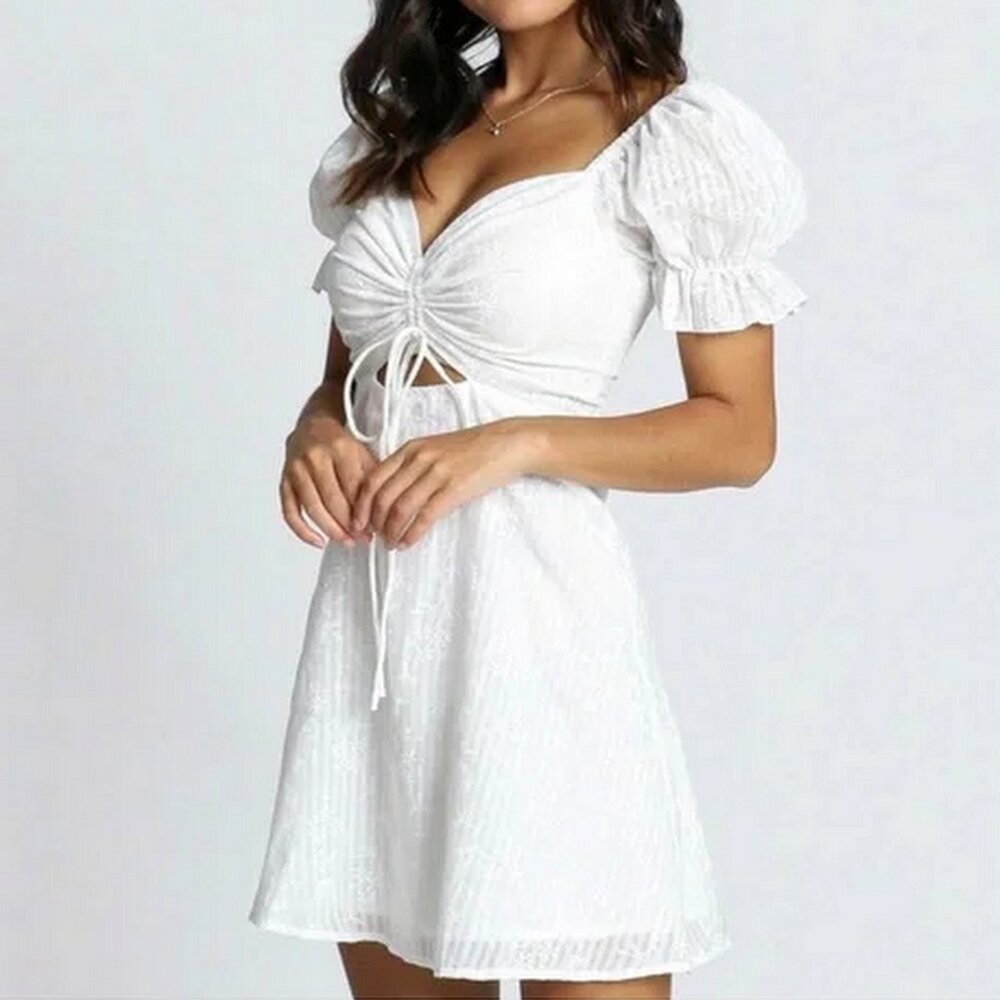 Showpo Soft Mention Puff Sleeve Floral Mini Dress